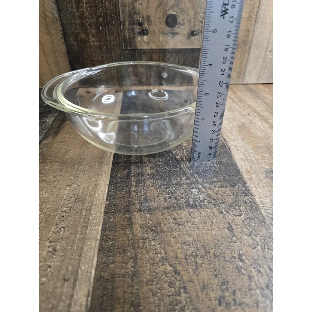 Vintage Pyrex 022 1 Quart Clear Glass Round Casserole Dish with Lid Made in USA